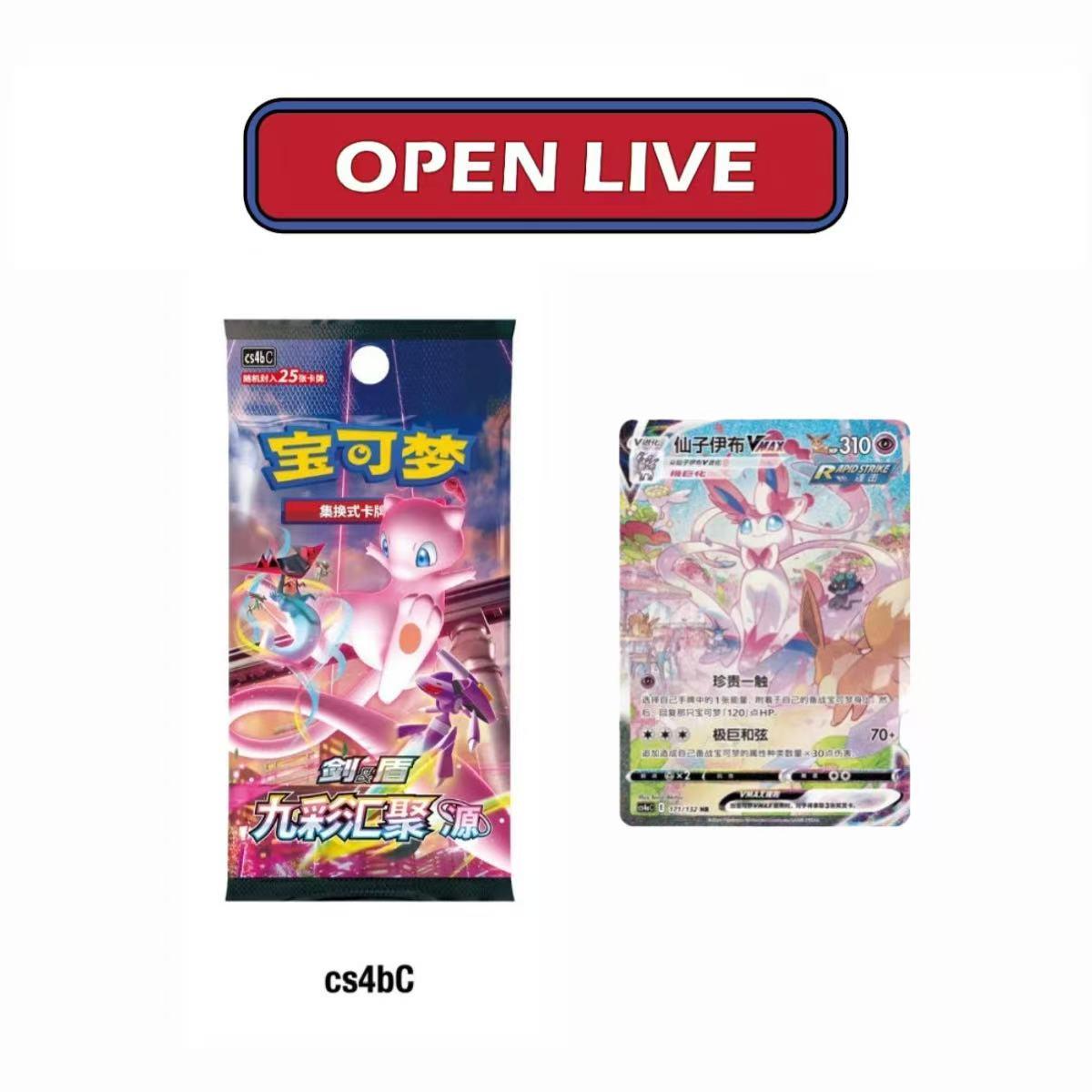 TCG Pokemon Nine Colors  (Eevee Hero Chinese Version) Gathering Booster Jumbo Pack Bundle PENG & YUAN (Simplified Chinese)